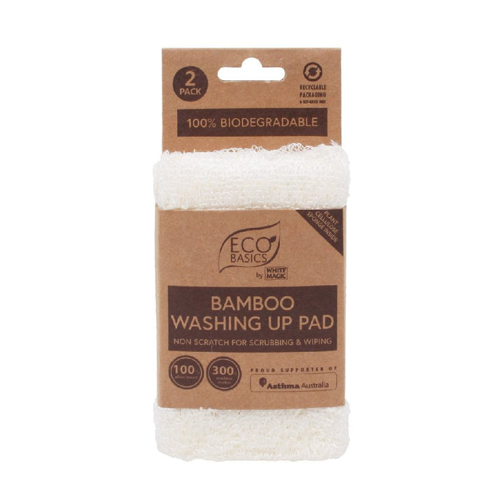 White Magic Eco Basics Bamboo Washing Up Pad - 2 Pack