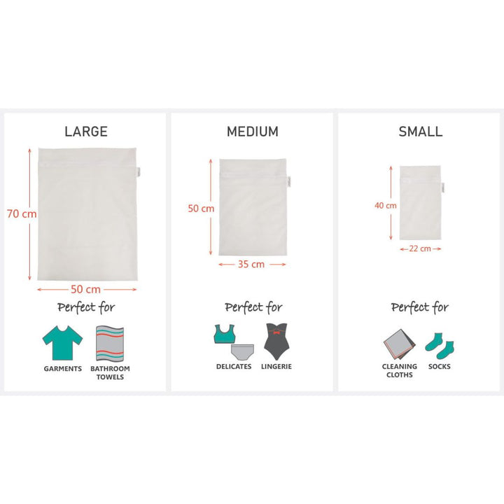 Whtie Magic Eco Basics Recycled Plastic Laundry Bags - 3 Pack