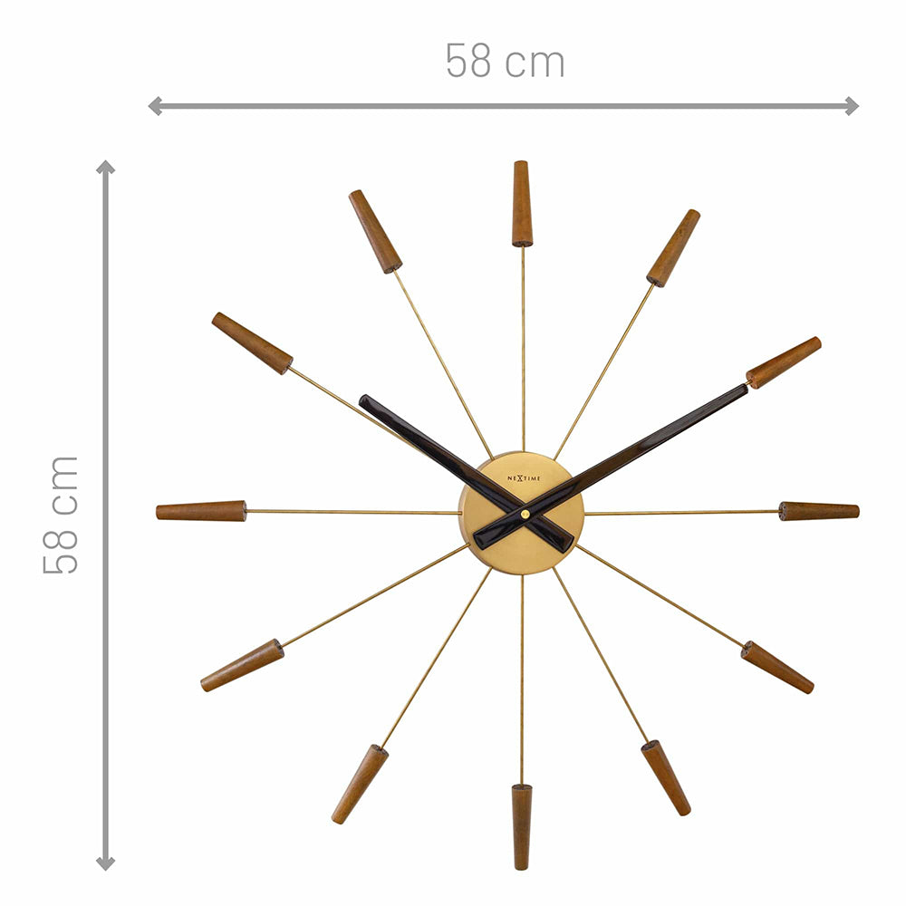 NeXtime Plug Inn Wall Clock 58cm (Walnut)