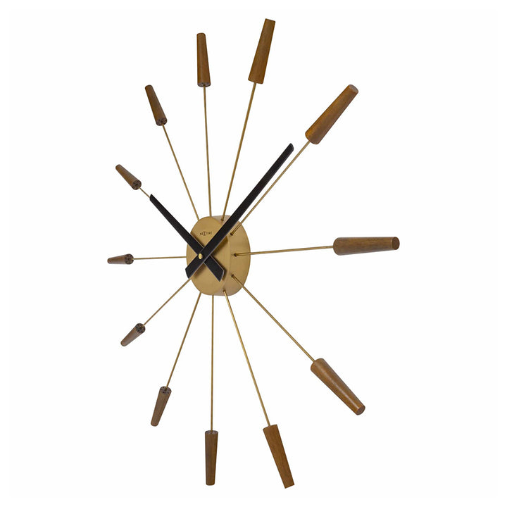 NeXtime Plug Inn Wall Clock 58cm (Walnut)