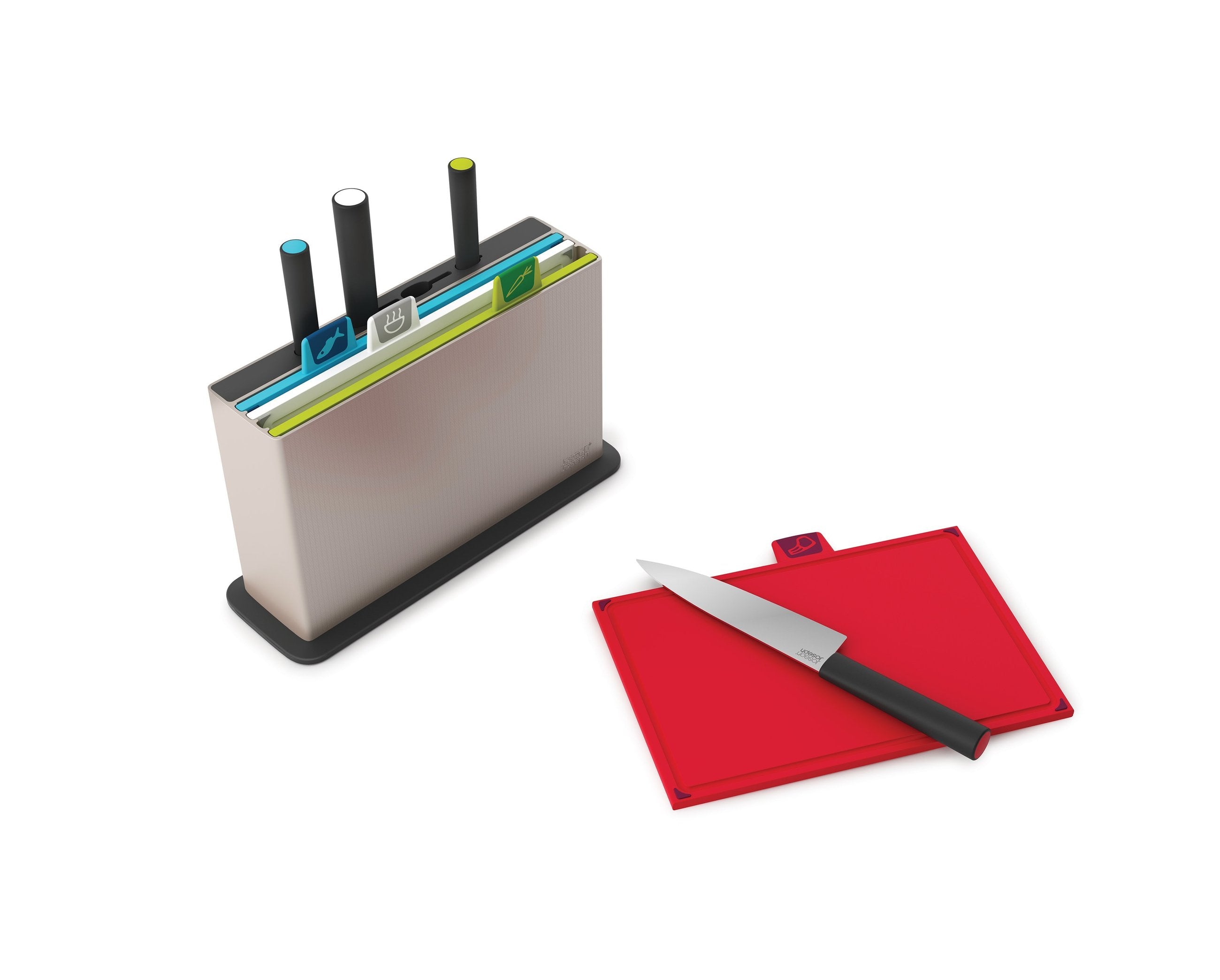 Joseph Joseph Silver Large Index Color-Coded Cutting Board Set