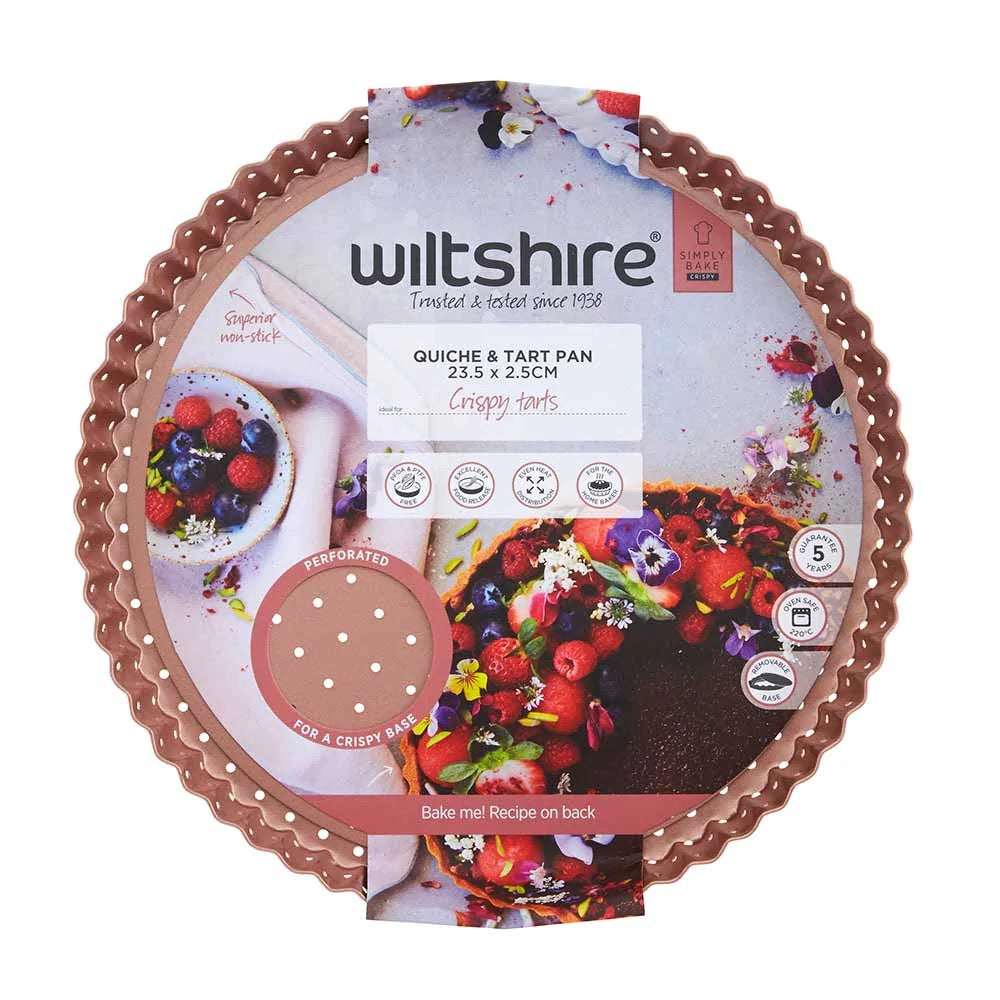WILTSHIRE Rose Gold Perforated Quiche Pan 24cm