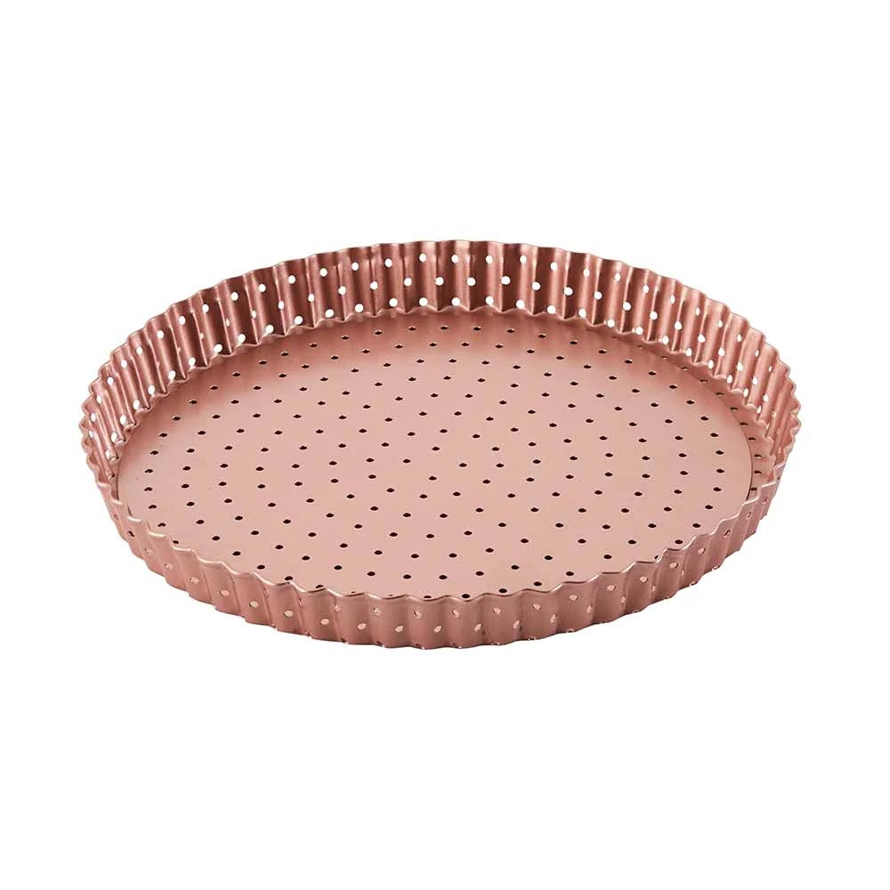 WILTSHIRE Rose Gold Perforated Quiche Pan 24cm