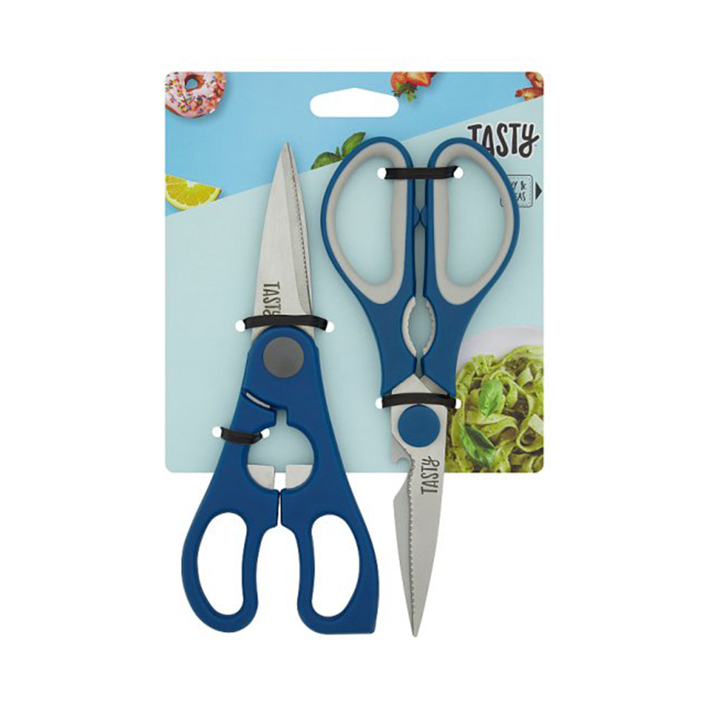 Tasty Heavy Duty Stainless Steel Kitchen Shears Set, Tasty Blue, 2 Piece