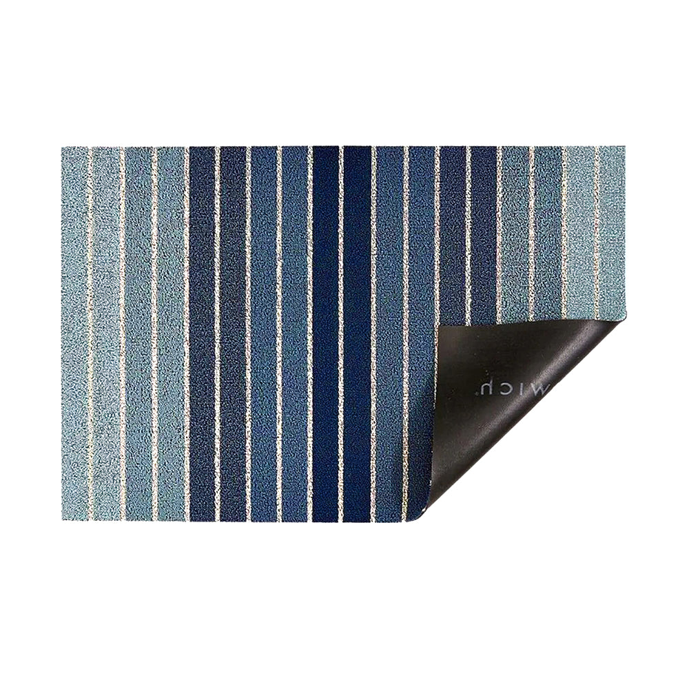 CHILEWICH TerraStrand Microban  Block Stripe Door Mat 46 x 71 cm, Denim