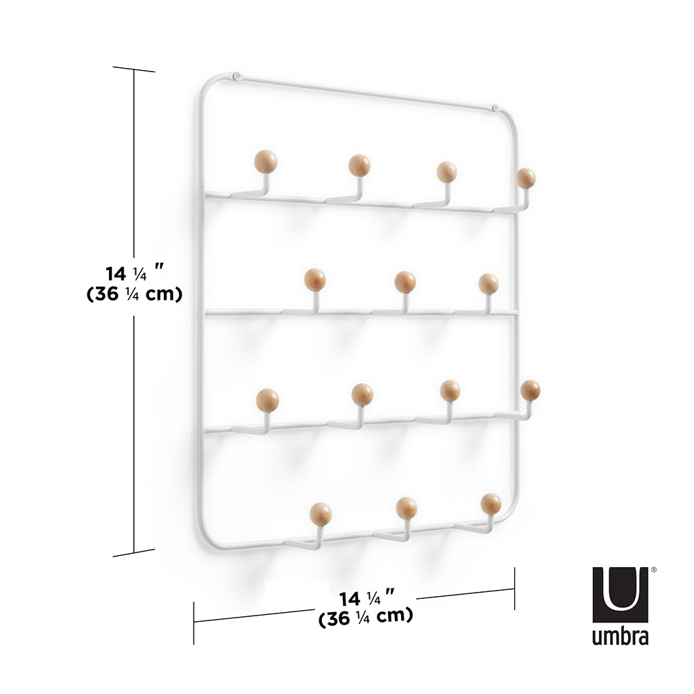 UMBRA Estique Over-the-Door Multi Organizer with 14 Hooks, White