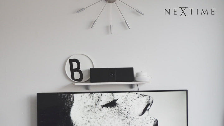 NeXtime Plug Inn Wall Clock 58cm (Silver)