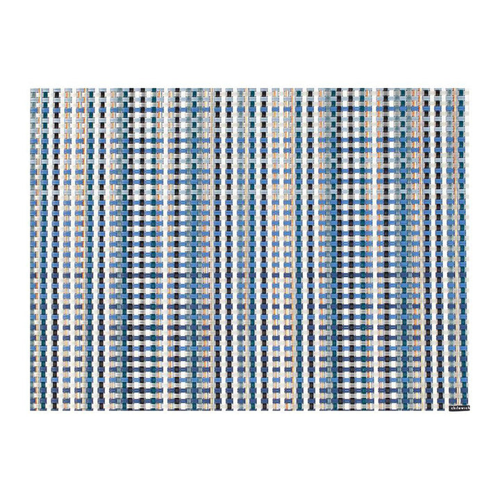 CHILEWICH TerraStrand Microban Grid Woven Table Mat 36 x 48 cm, Blue