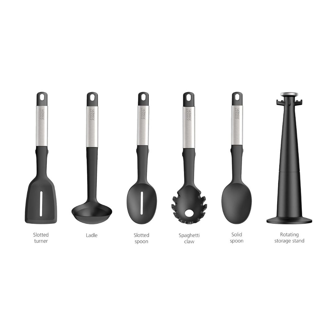 Joseph Joseph Stainless-steel Silicone 5-piece Utensils Carousel Set