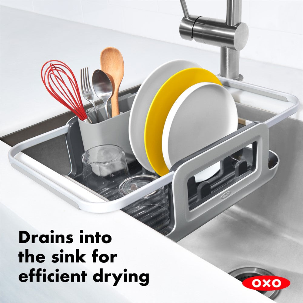 OXO Good Grips® Over-the-sink Aluminum Frame Dish Rack Modern