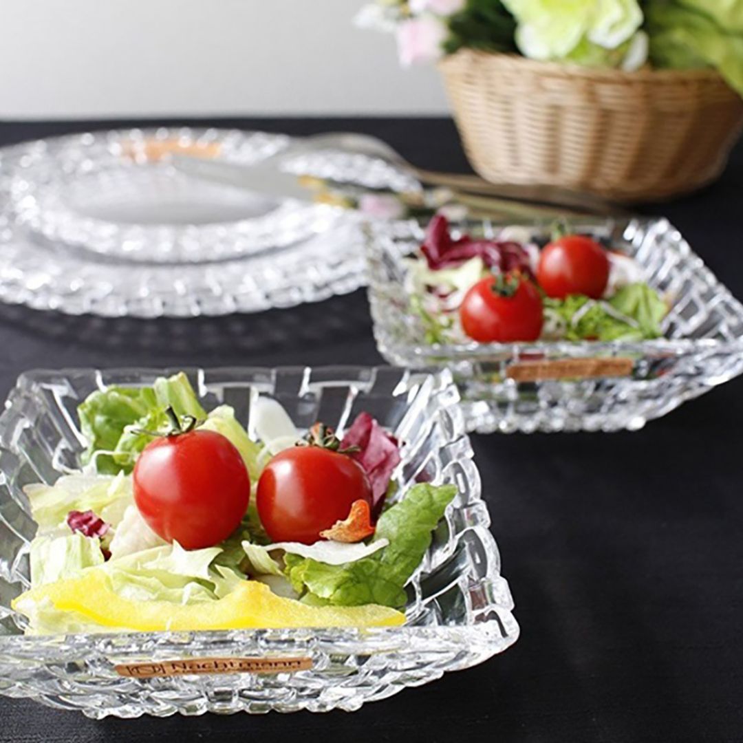 Nachtmann Lead Free Crystal Square Bowl Set of 2Pcs