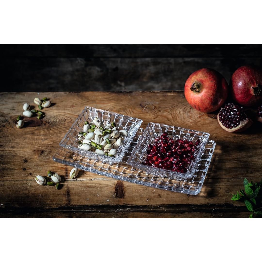 Nachtmann Lead Free Crystal Square Bowl Set of 2Pcs