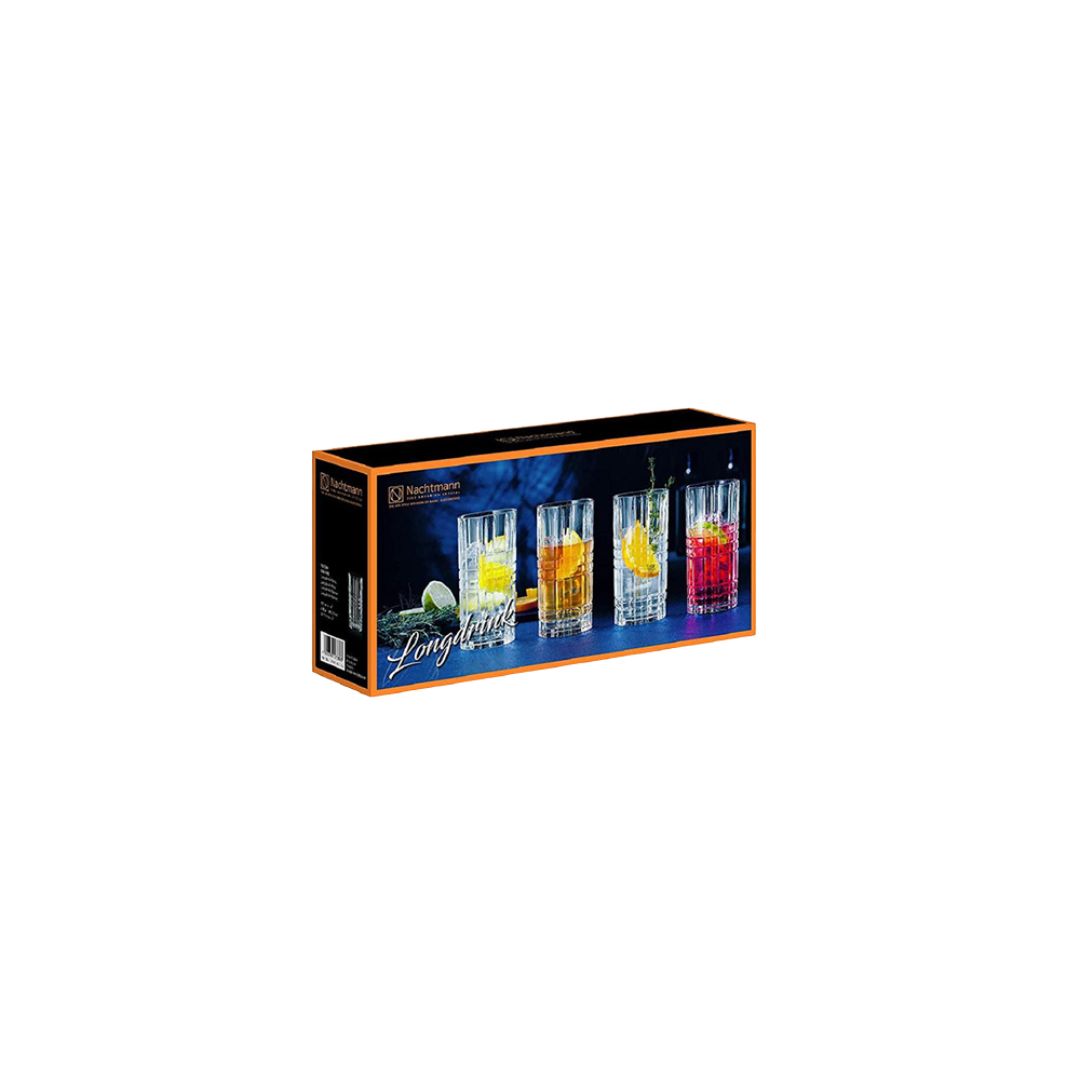 Nachtmann Lead Free Crystal Square Longdrink Set of 4Pcs