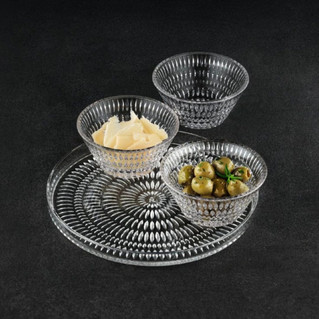 Nachtmann Ethno Lead Free Crystal Round Plate Set of 2Pcs