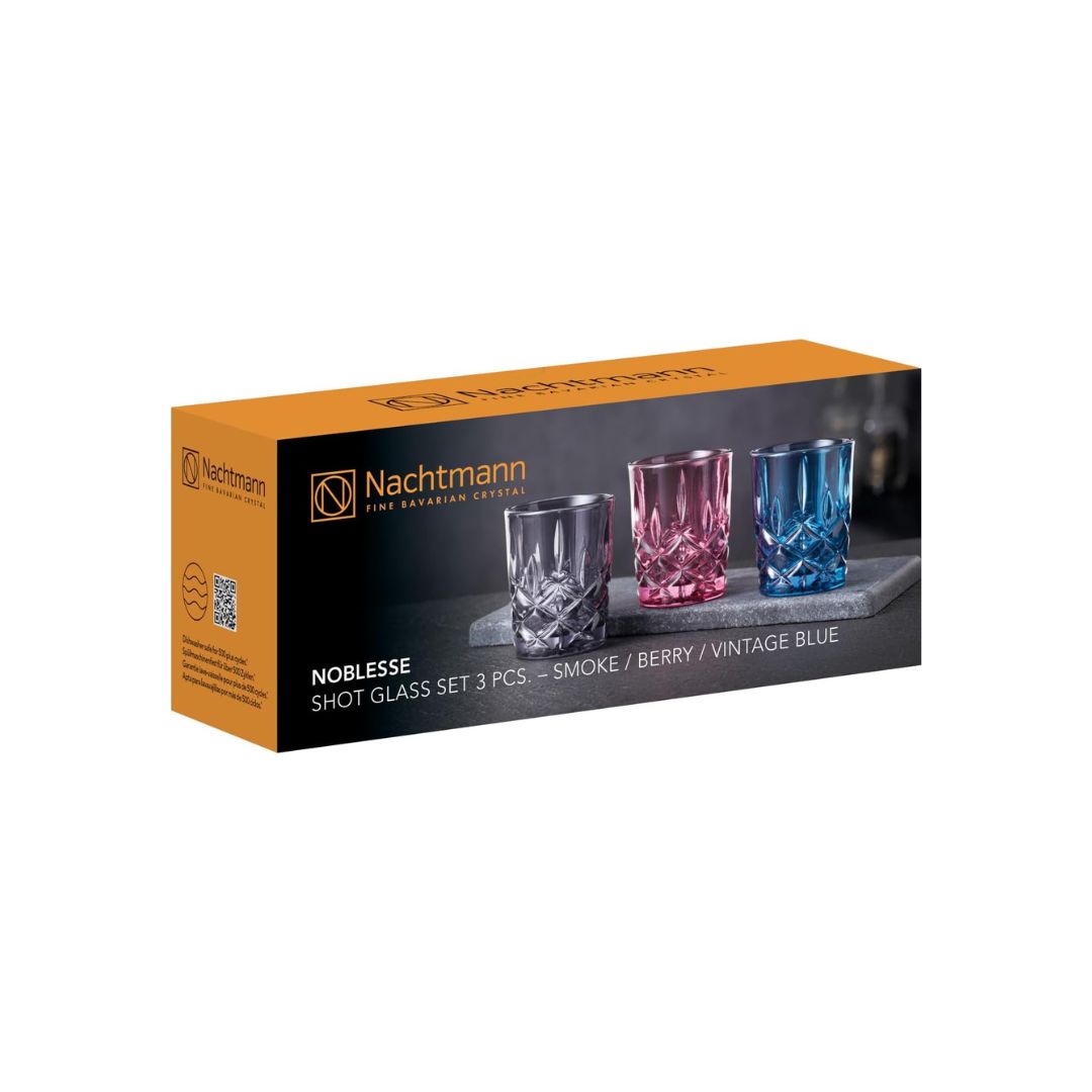 Nachtmann Stamper Vintage Colors Set of 3 Coloured Shot Glasses