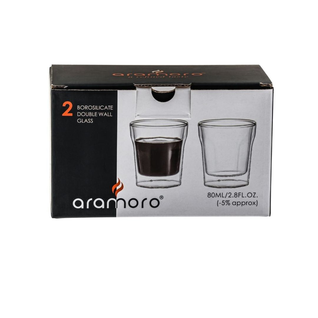 Aramoro Borosilicate Double Wall Glass  2Pcs/Set