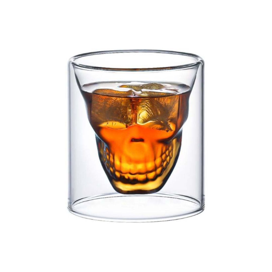 Aramoro Borosilicate Double Wall Glass Set Skull Design