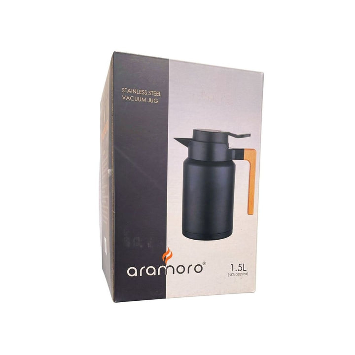 Aramoro Double Wall Vacuum Jug With Wooden Handle 1.5L