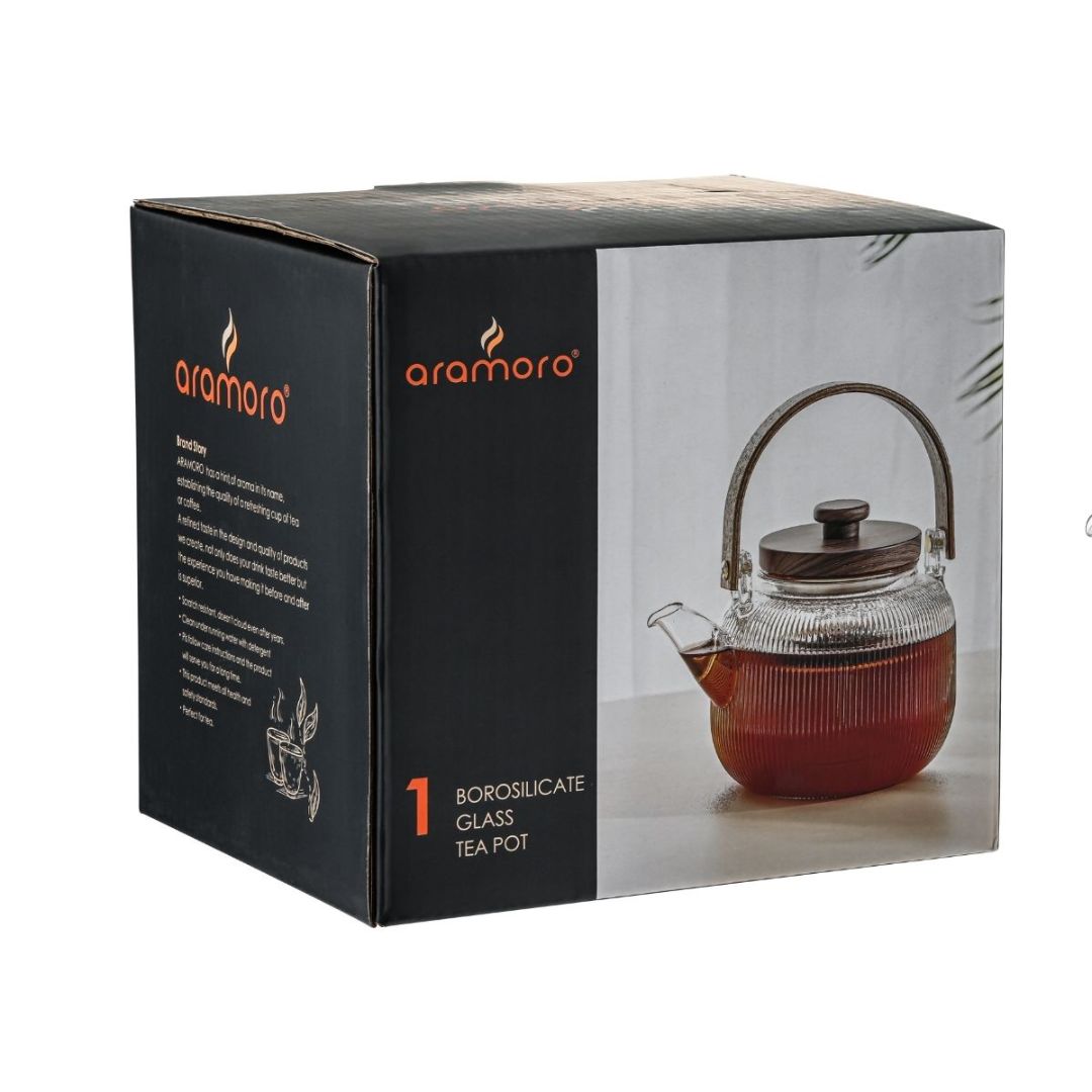 Aramoro Borosilicate Glass Teapot 800Ml