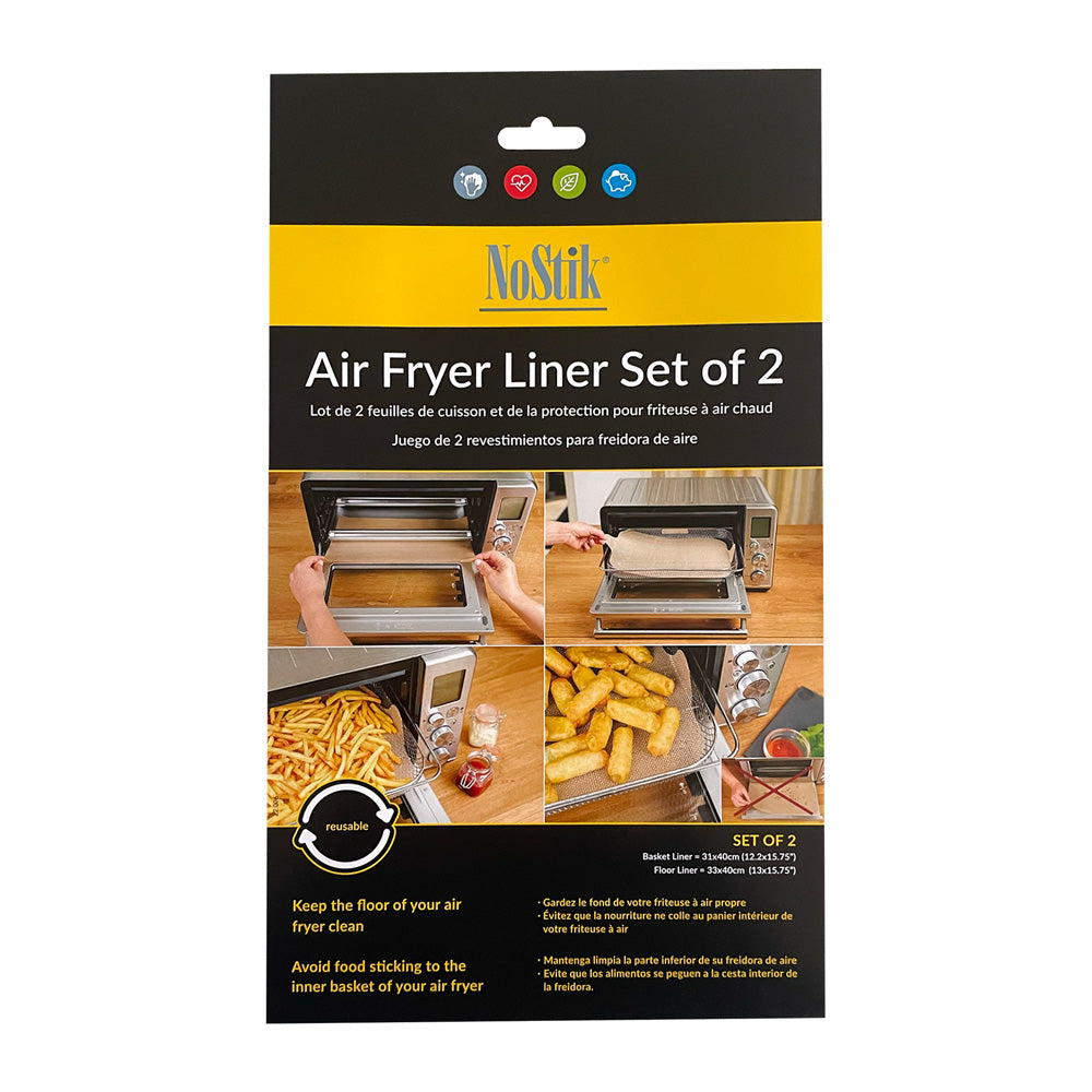 NoStik Air Fryer Liner Set of 2 Rectangular