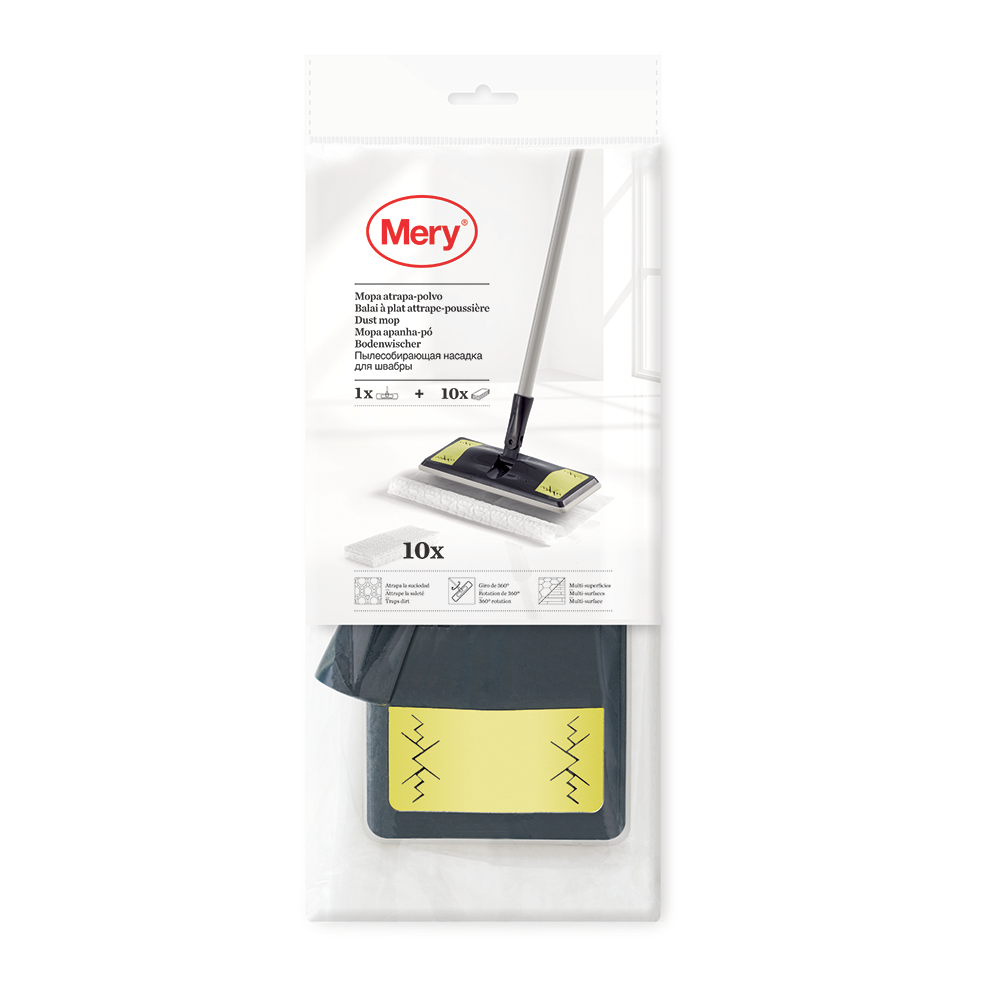 Mery 360° Rotation Dust Wiper Mop (With 10 Pieces Refills)