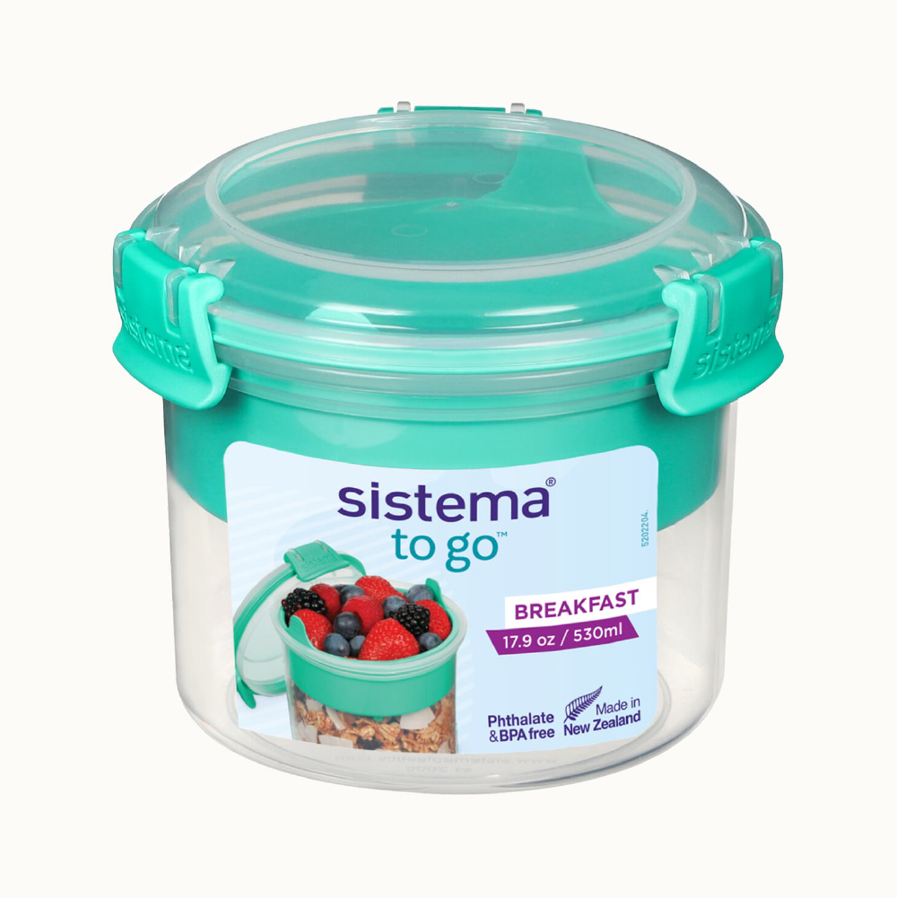 SISTEMA 530ml Breakfast To Go Box With Stackable Tray Compartment And Cutlery