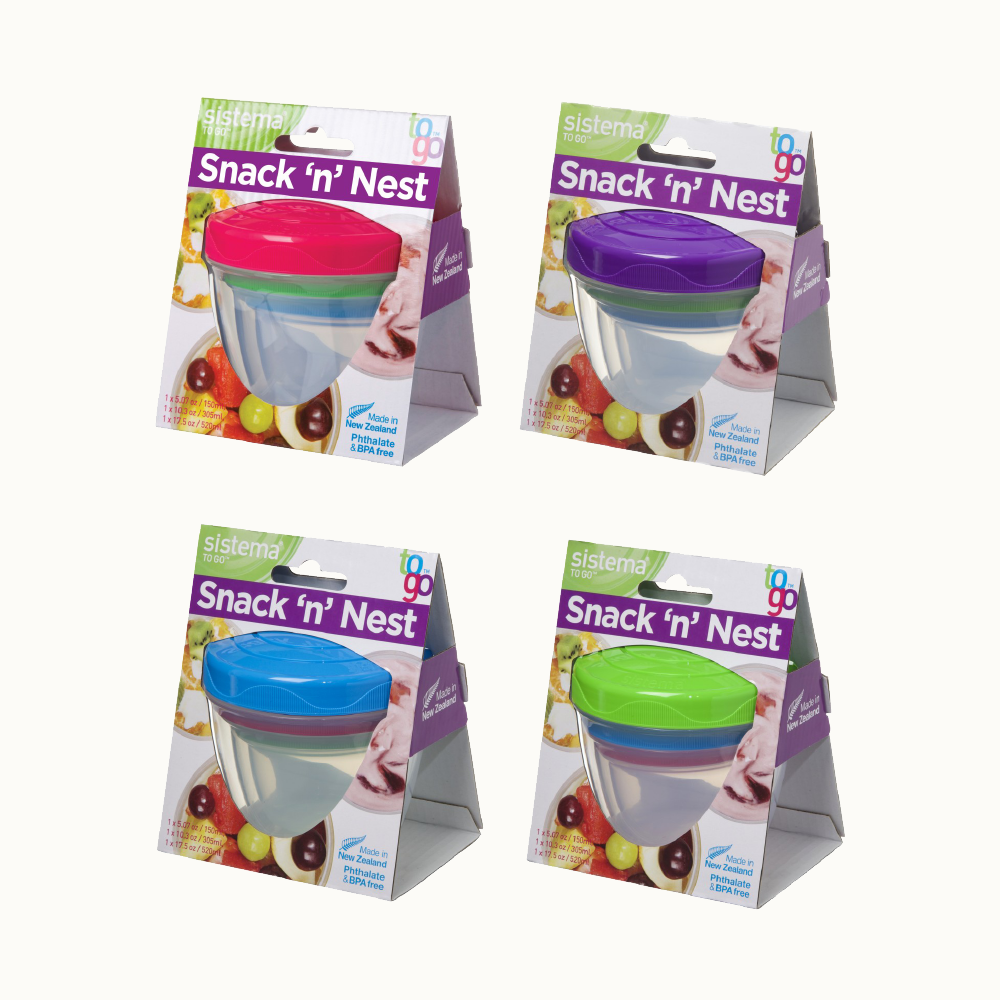 SISTEMA Snek 'N' Nest To Go Nestable Snek Bekas 3 Pek