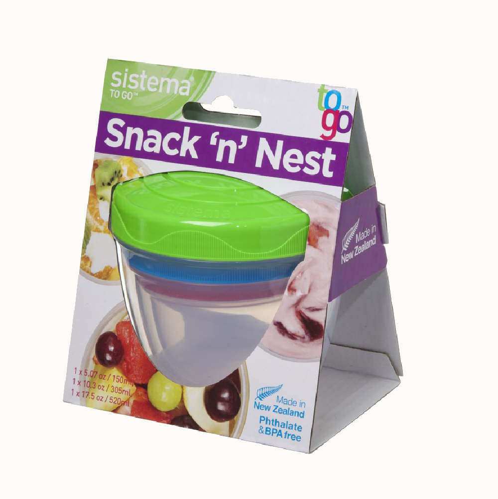 SISTEMA Snek 'N' Nest To Go Nestable Snek Bekas 3 Pek