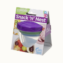 Load image into Gallery viewer, SISTEMA Snack &#39;N&#39; Nest To Go Nestable Snack Containers 3 Pack
