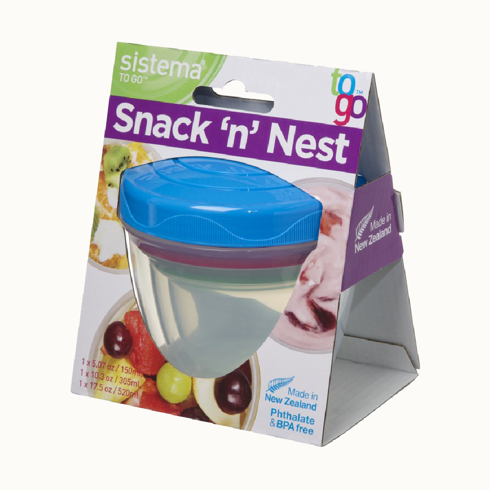 SISTEMA Snek 'N' Nest To Go Nestable Snek Bekas 3 Pek