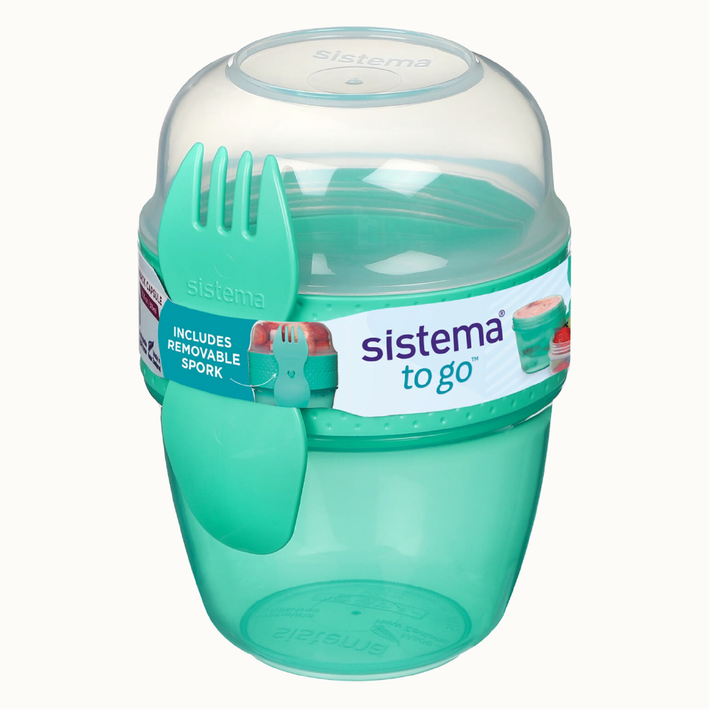 SISTEMA Snack Capsule To Go Double Sided Snack Container With Spork 515ml