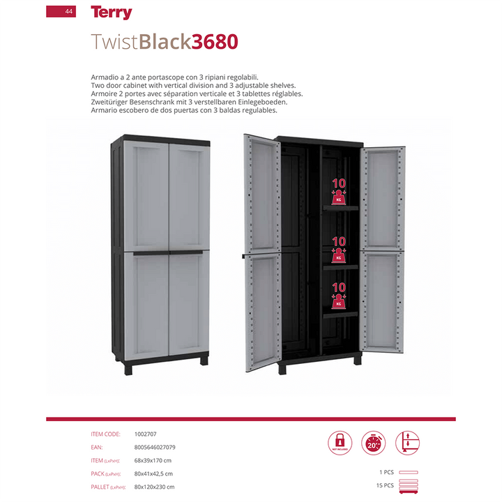 Terry TwistBlack Outdoor & Indoor Cabinet