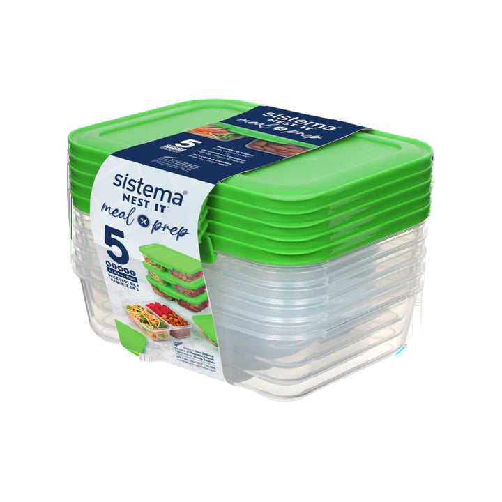 Sistema 870ml Meal Prep Nest It 5 pack