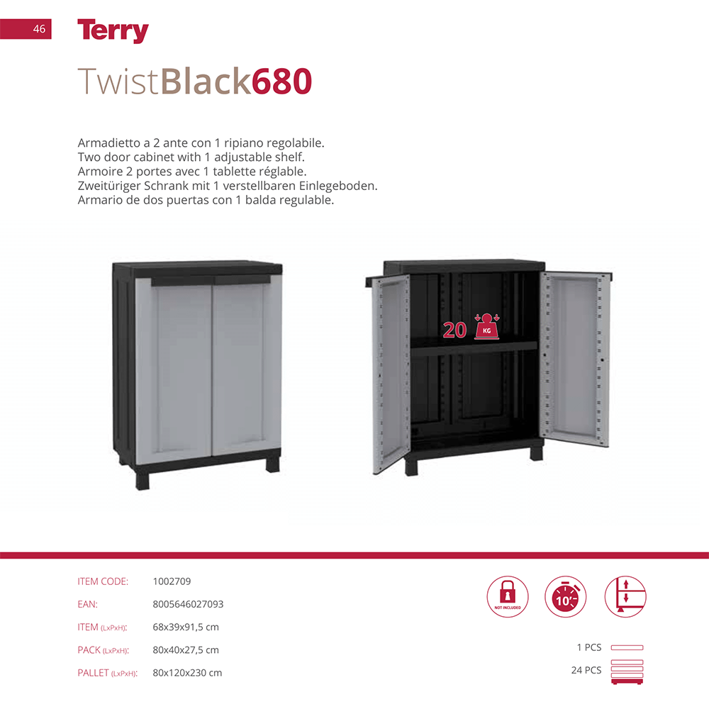 Terry TwistBlack Outdoor & Indoor Cabinet