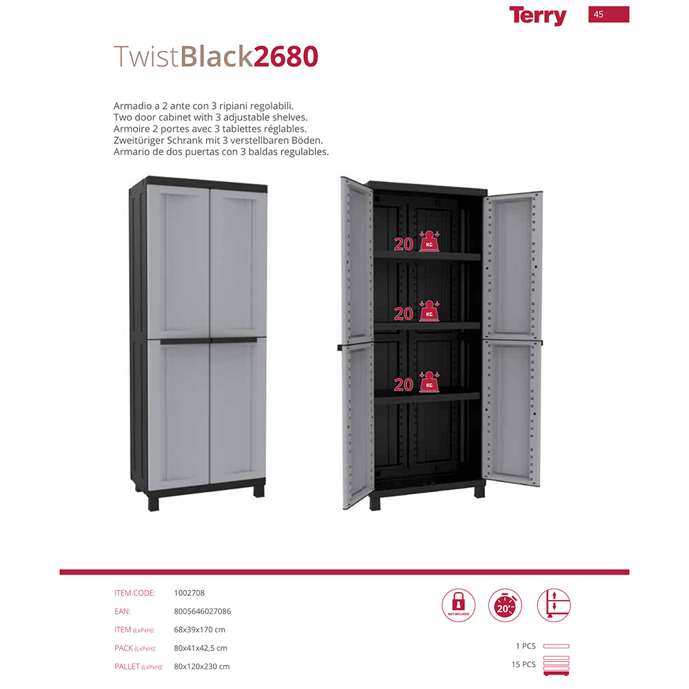 Terry TwistBlack Outdoor & Indoor Cabinet