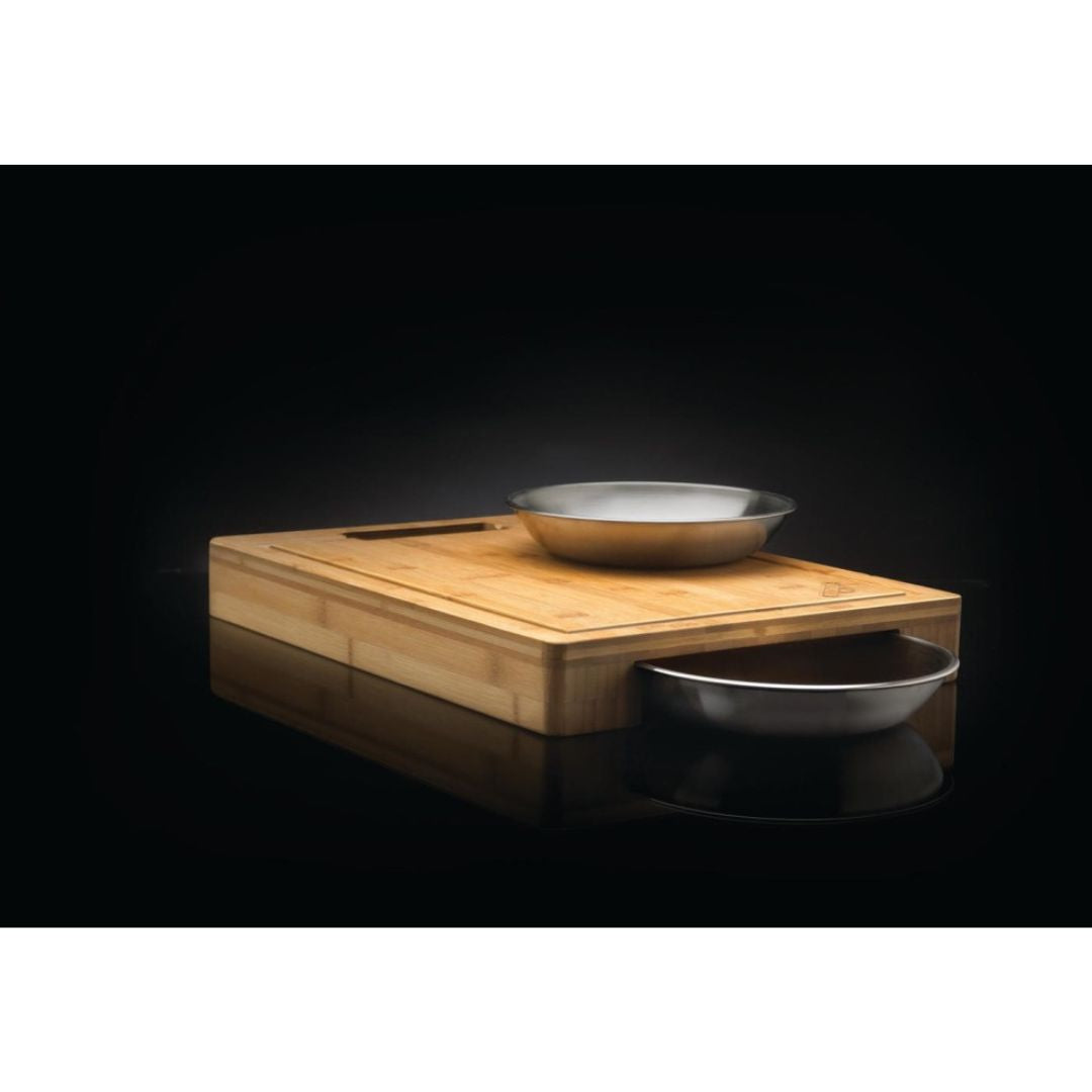 Napoleon Cutting Board With Stainless Steel Bowls