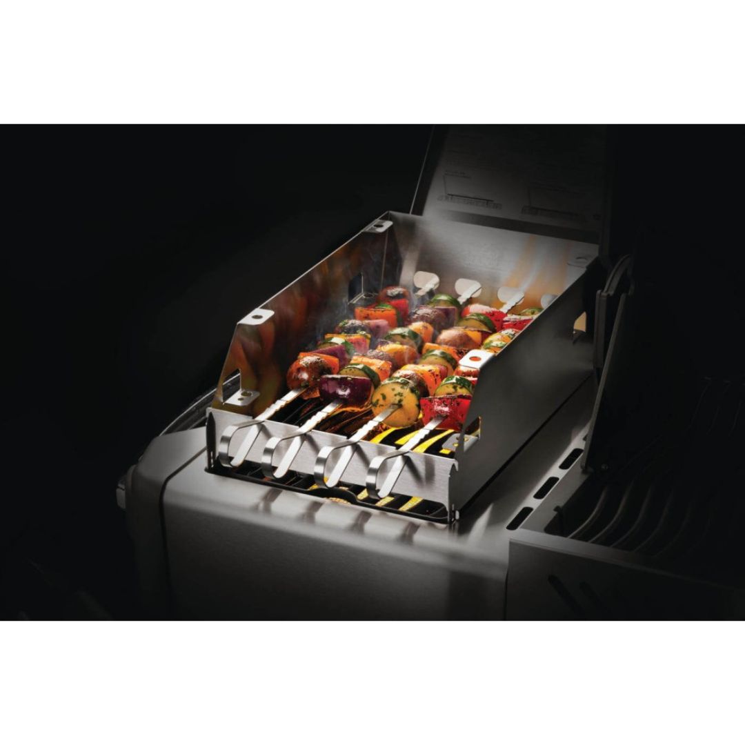 Napoleon Side Burner Windshield With Skewer Rack