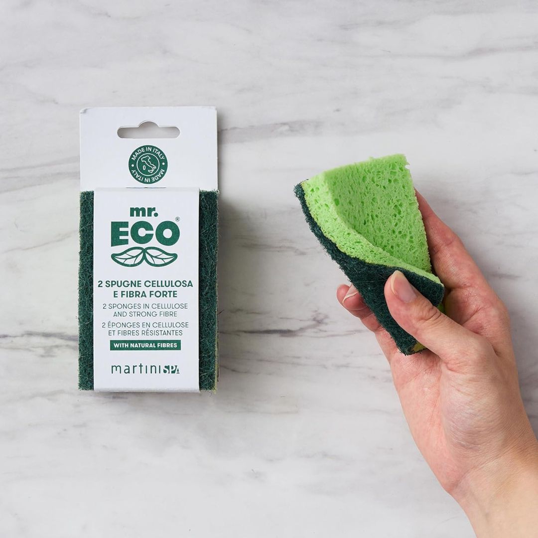 MartiniSPA Mr Eco Double Action Scourer Sponge Vegetable Cellulose with Strong Fiber