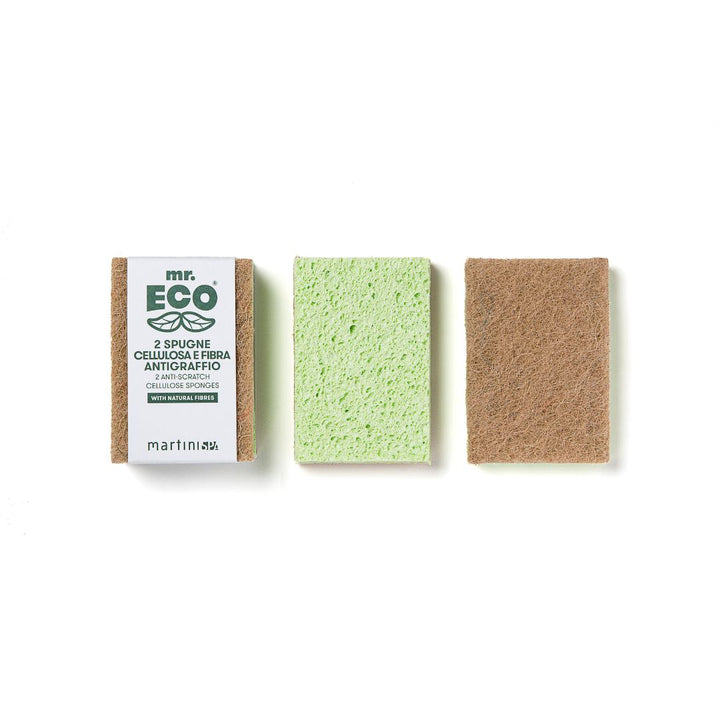 MartiniSPA Mr Eco Double Action Scourer Sponge Vegetable Cellulose and No Scratch Fiber