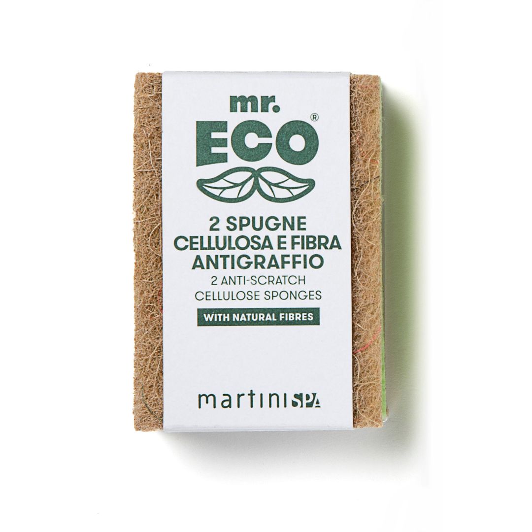 MartiniSPA Mr Eco Double Action Scourer Sponge Vegetable Cellulose and No Scratch Fiber