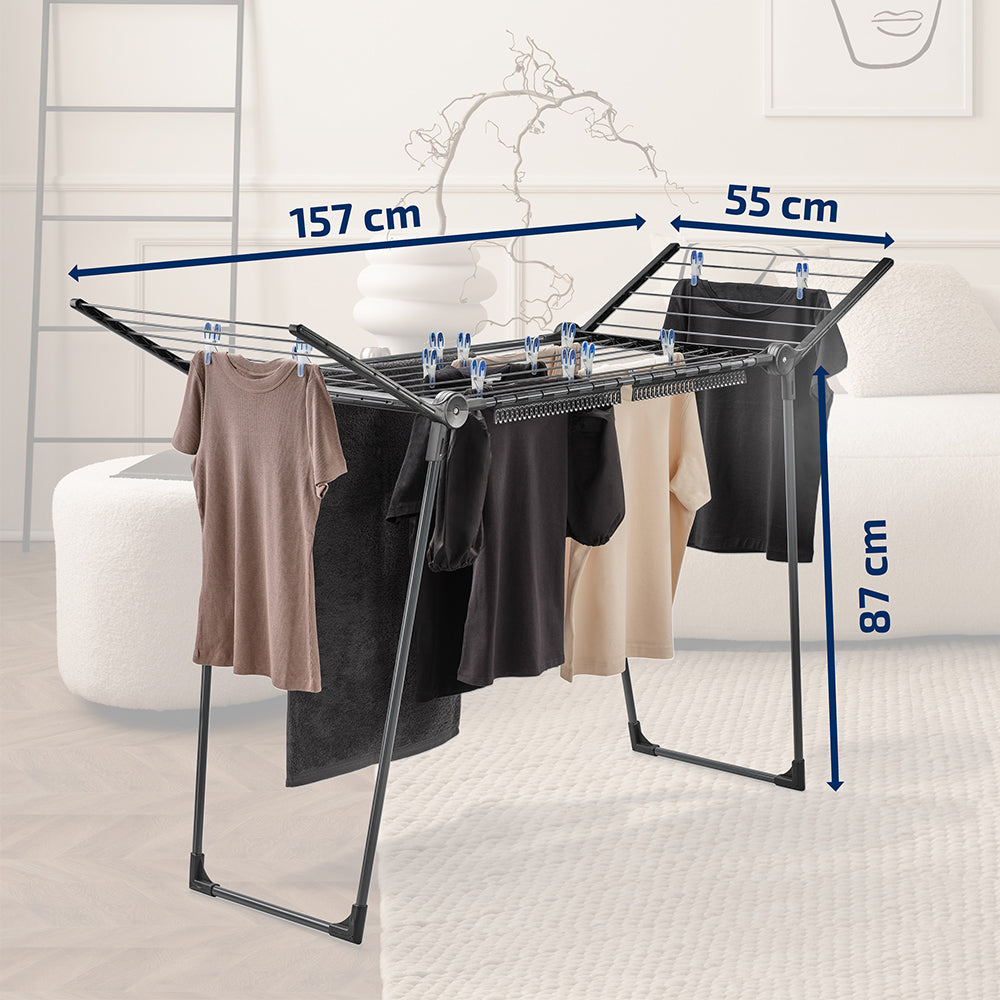 Leifheit Laundry Dryer Pegasus 150 Solid Slim Black