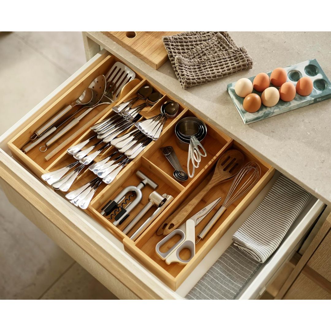 Joseph Joseph DrawerStore Bamboo Expanding Cutlery Organiser