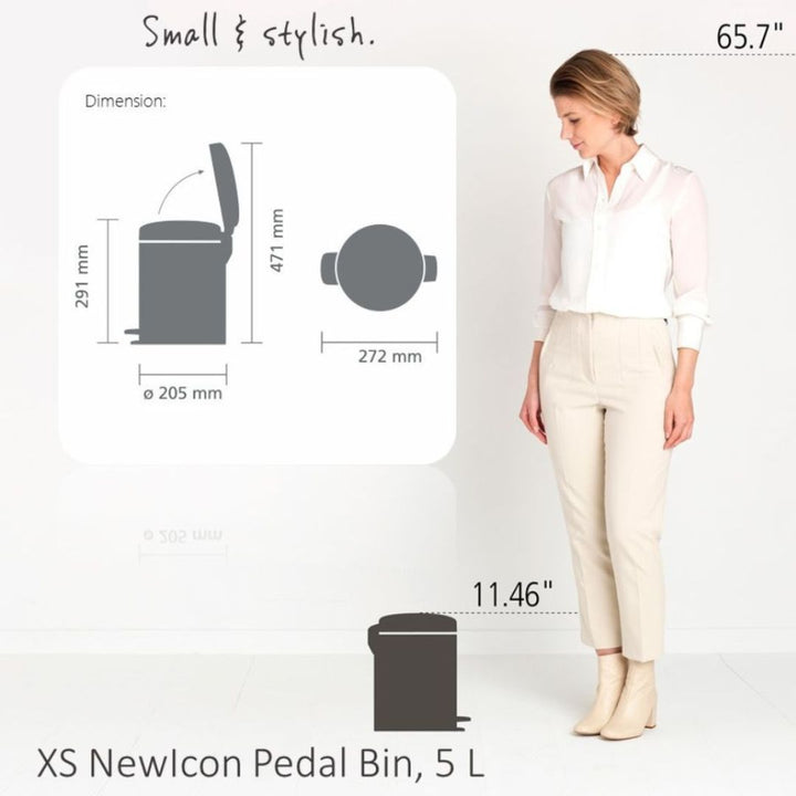 Brabantia NewIcon Pedal Bin XS Soft Closing 5L