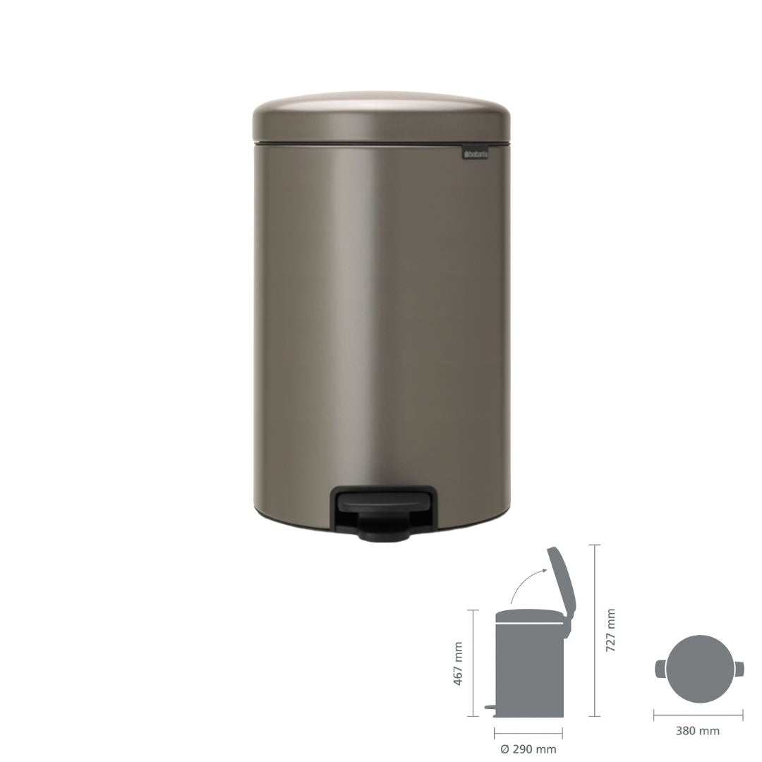 Brabantia NewIcon Pedal Bin Platinum