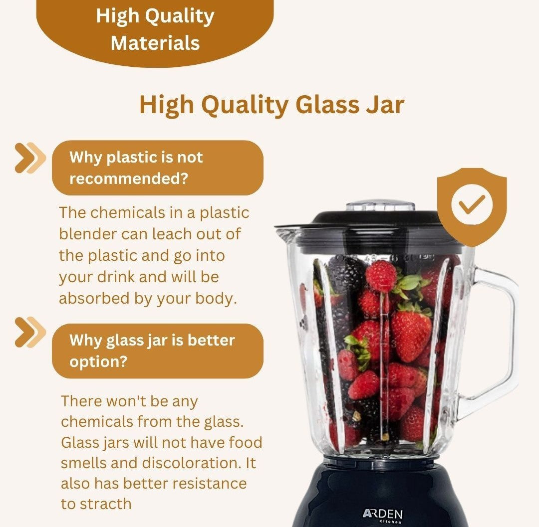 Arden Glass Jar 1.5L Tabletop Blender with Grinder