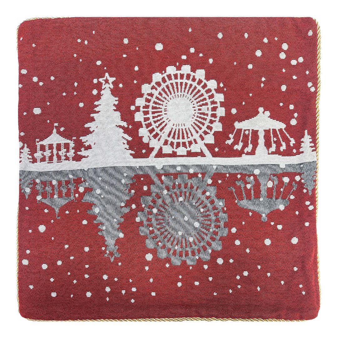 Rapee Carnival Tapestry Jacquard Weave Cushion Cover Red