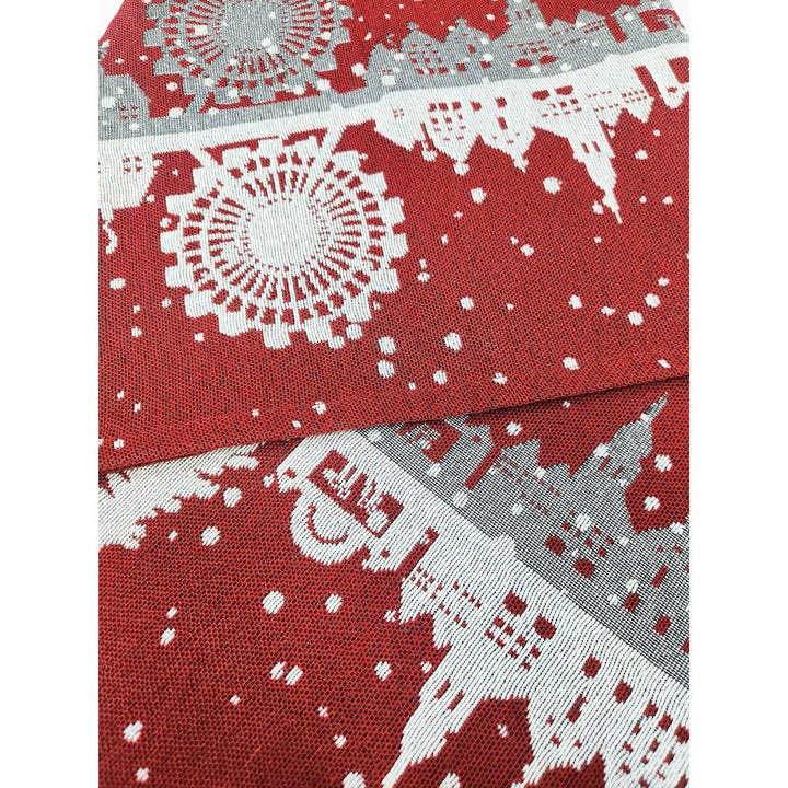 Rapee Carnival Tapestry Jacquard Weave Table Runner Red