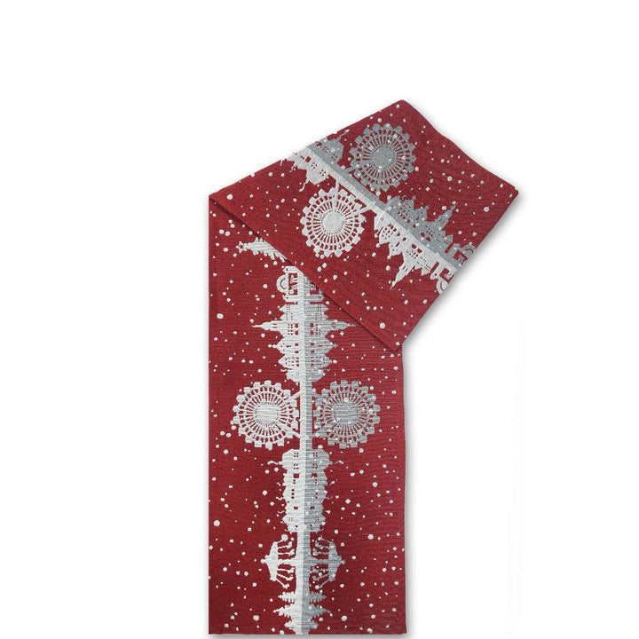 Rapee Carnival Tapestry Jacquard Weave Table Runner Red