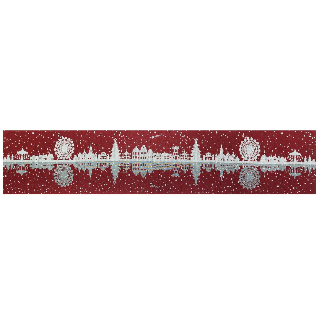 Rapee Carnival Tapestry Jacquard Weave Table Runner Red