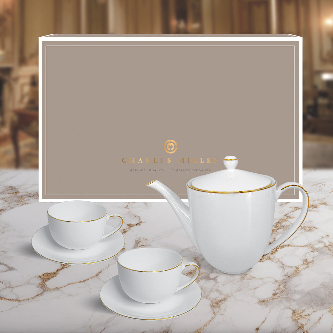 Charles Millen Signature Fine Bone China Collection Set Gold